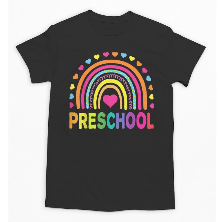 Preschool Rainbow Girls Boys Kids Teacher Back To School Unisex T-Shirt