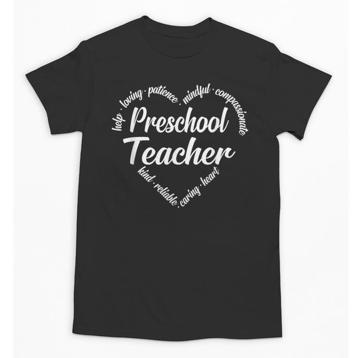 Preschool Teacher Heart Word Cloud Unisex T-Shirt