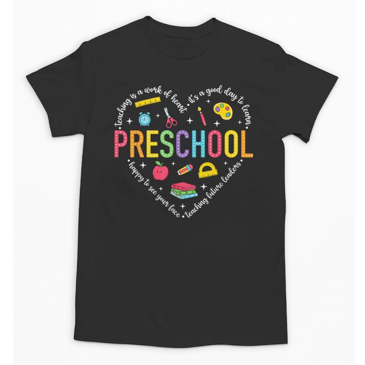 Preschool Teacher Pre-K Heart First Day Of Preschool Kids Unisex T-Shirt