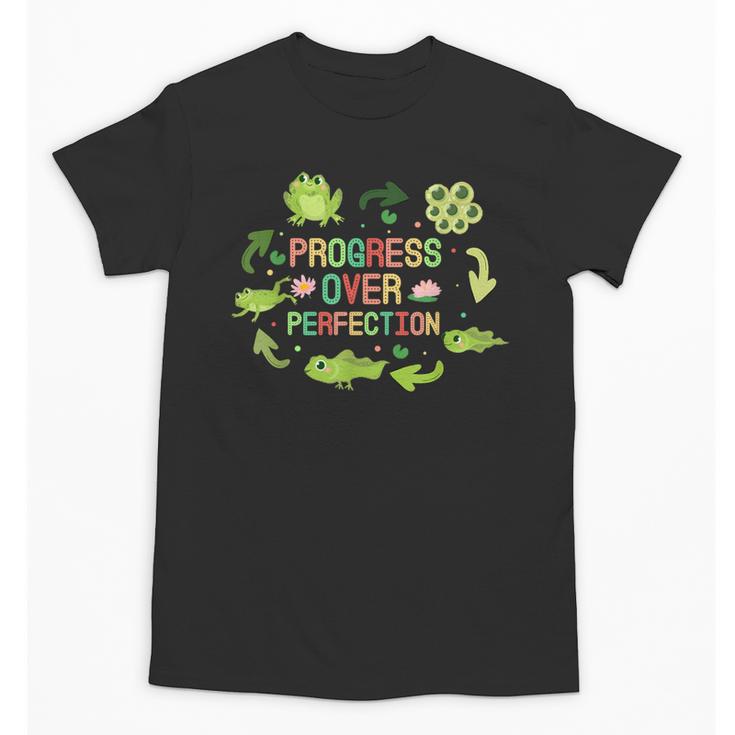 Progress Over Perfection Frog Back To School Teacher Unisex T-Shirt