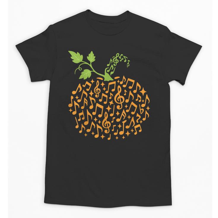 Pumpkin Music Notes Fall Teacher Autumn Halloween Unisex T-Shirt