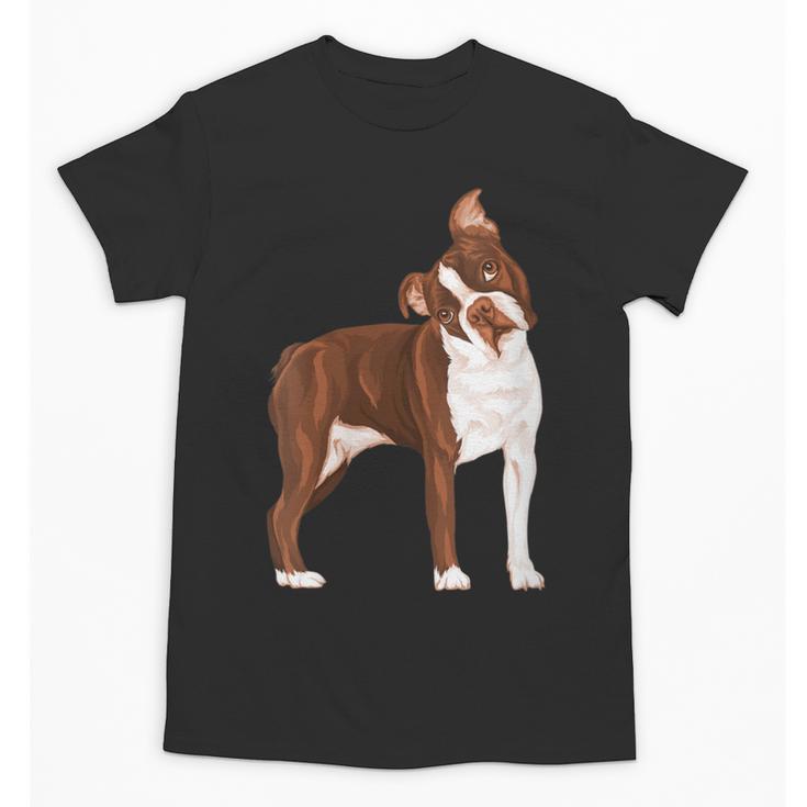 Red Boston Terrier Dog Unisex T-Shirt