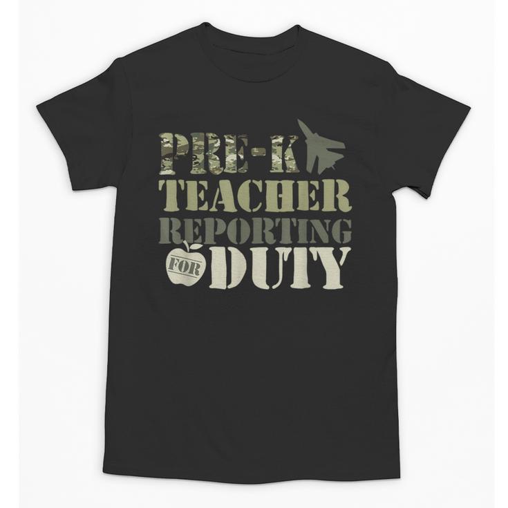 Retro Back To School Women Old Camo Pre-K Teacher Unisex T-Shirt