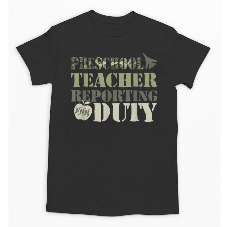 Retro Back To School Women Old Camo Preschool Teacher Unisex T-Shirt