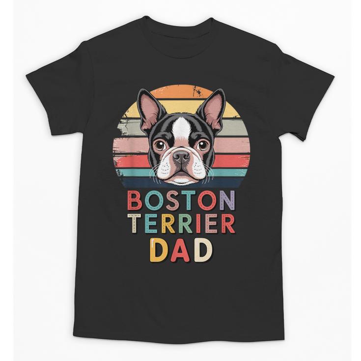 Retro Boston Terrier Dad Unisex T-Shirt