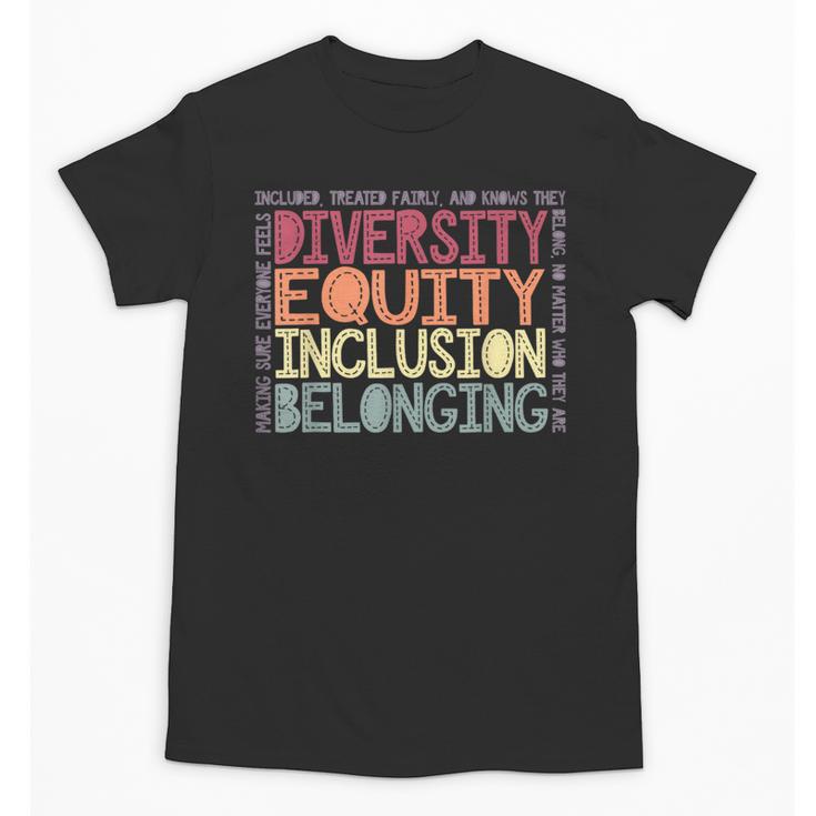 Retro Diversity Equity Inclusion Belonging DEIB Teacher Unisex T-Shirt