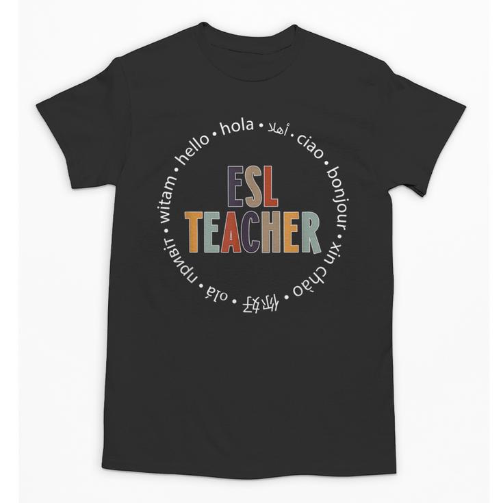 Retro ESL Teacher Teach Multilingual Learners Team Unisex T-Shirt