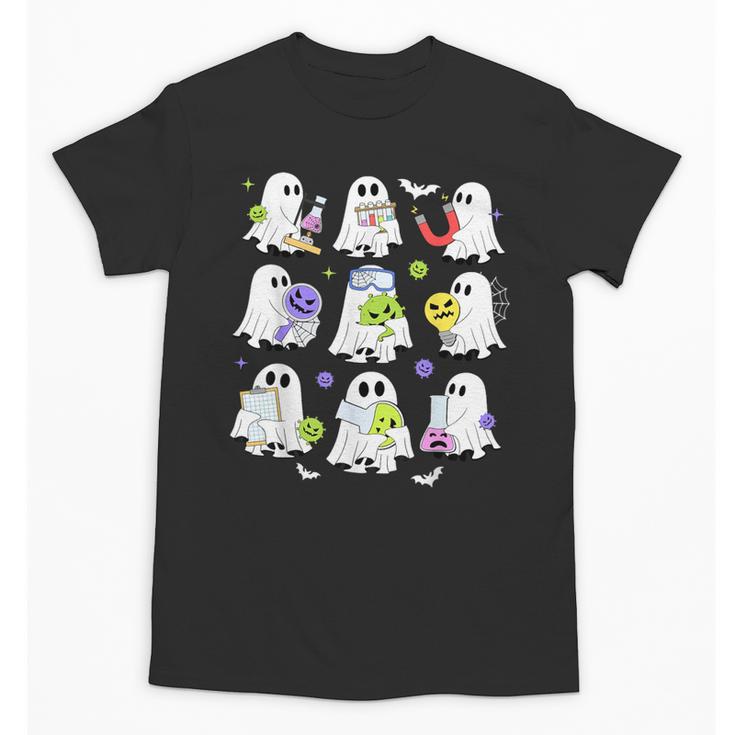 Retro Halloween Science Teacher Ghost Laboratory Teacher Unisex T-Shirt
