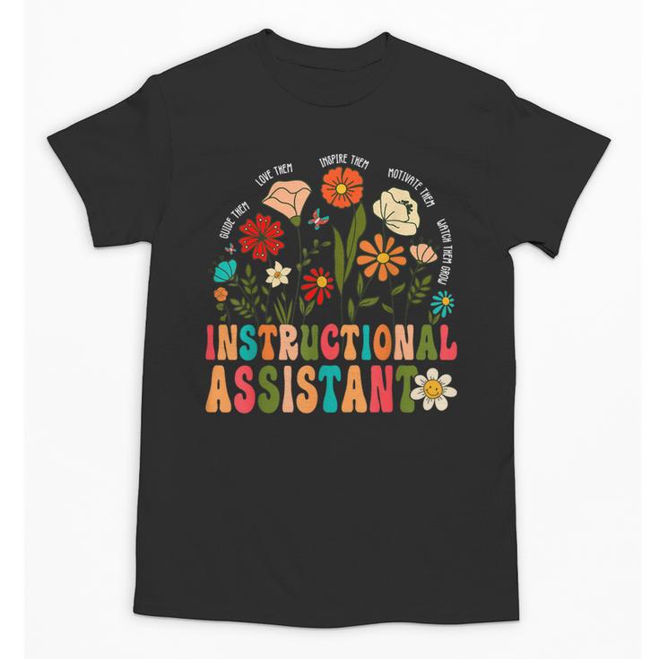 Retro Instructional Assistant Wildflowers Teacher Aide Unisex T-Shirt
