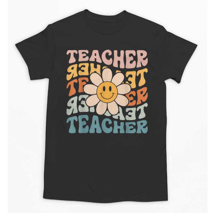 Retro Teacher Daisy Colorful Elementary School Teacher Unisex T-Shirt
