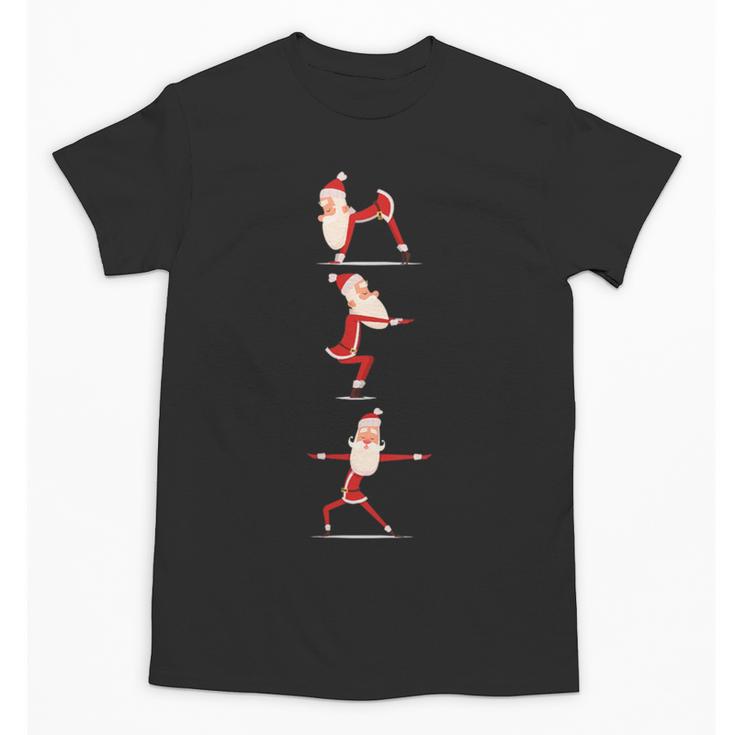 Santa Yoga Poses For Yogi Teacher Christmas Yoga Poses Unisex T-Shirt
