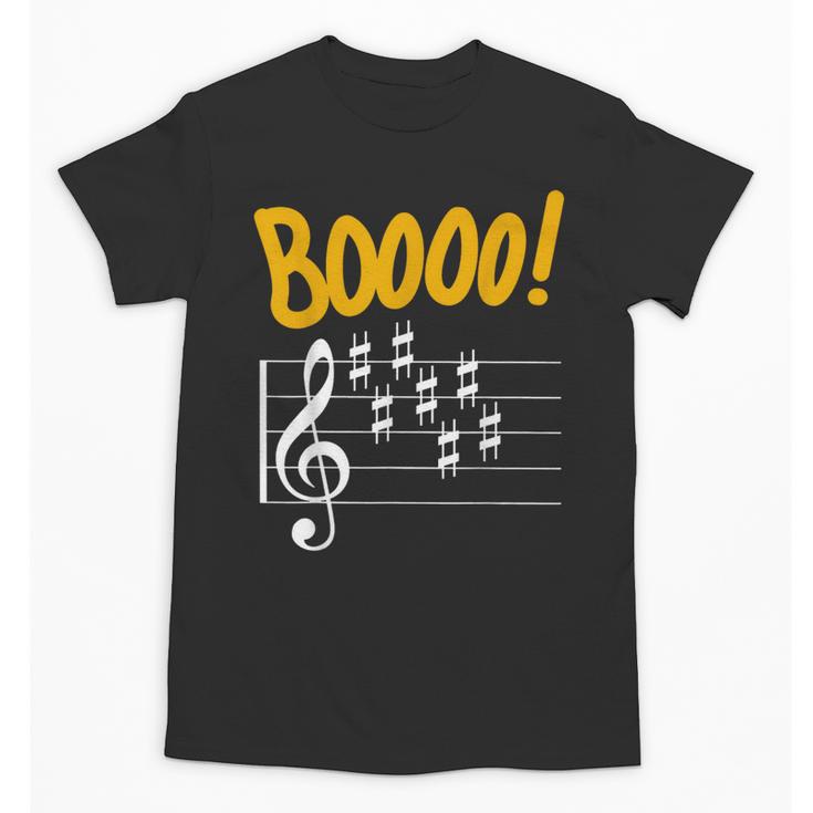 Scary Key Signature Boo Music Halloween Musician Teacher Men Women Unisex T-Shirt