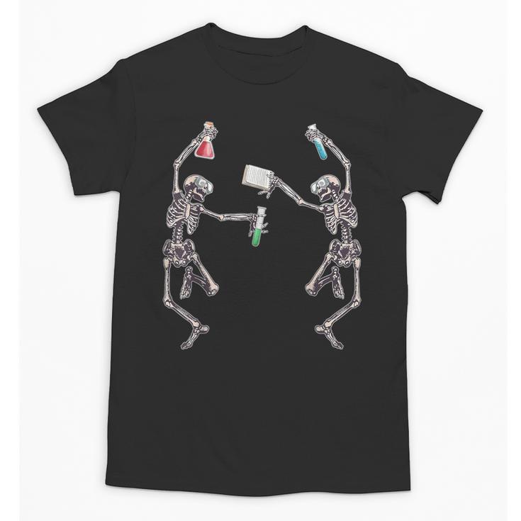 Science Teacher Dancing Skeleton Halloween Chemist Scientist Unisex T-Shirt