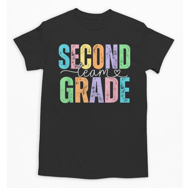 Second Grade Team Heart Teacher Student Back To School Girls Unisex T-Shirt