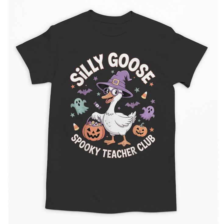 Silly Goose Spooky Teacher Club Halloween Witch Ghost Unisex T-Shirt