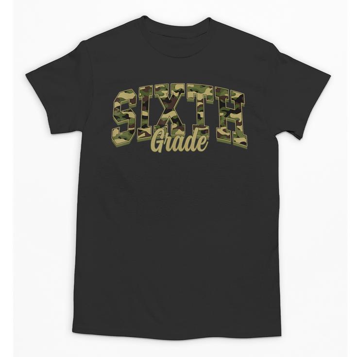 Sixth Grade Teacher Student Camouflage Back To School Unisex T-Shirt