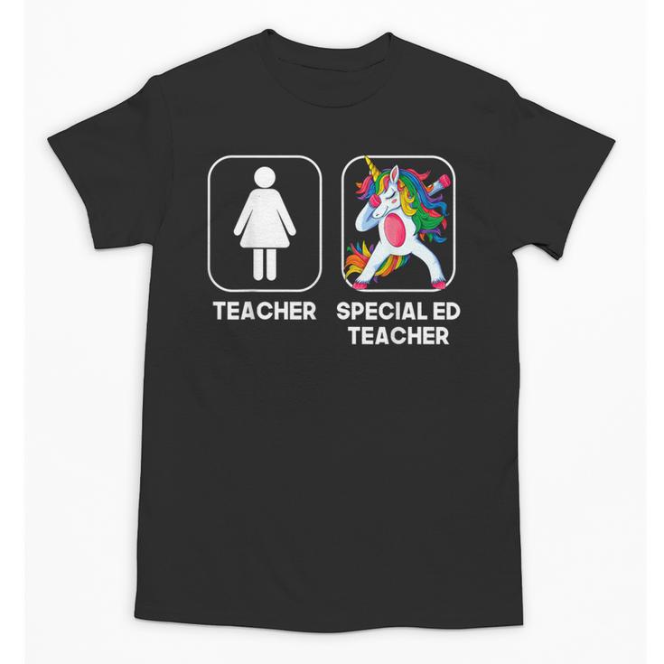 Special Ed Teacher Dabbing Unicorn Teacher Women Unisex T-Shirt