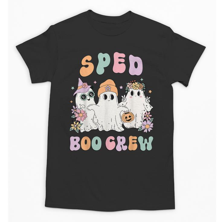 SPED Boo Crew Halloween Floral Ghost Special Ed SPED Teacher For Men Women Kids Unisex T-Shirt