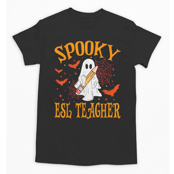 Spooky ESL Teacher Ghost Halloween School Women Unisex T-Shirt