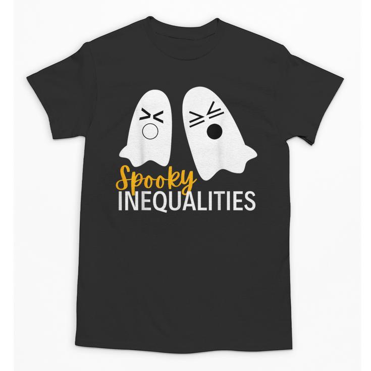 Spooky Ghost Inequalities Halloween Math Teacher Unisex T-Shirt