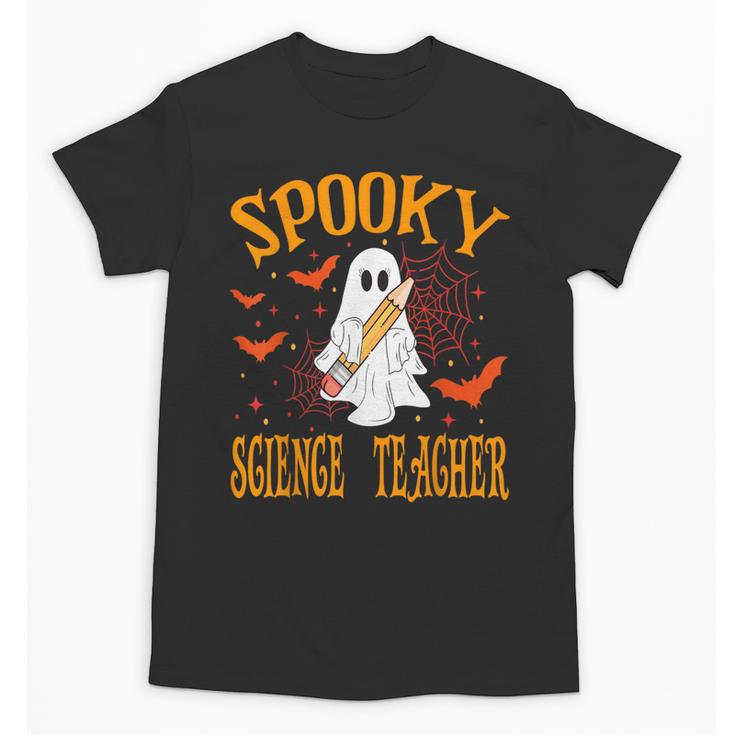 Spooky Science Teacher Ghost Halloween School Women Unisex T-Shirt