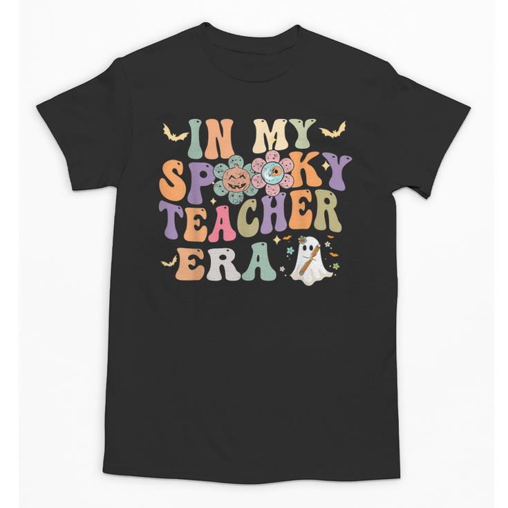 In My Spooky Teacher Era Groovy Hippie Retro Ghost Halloween Men Women Kids Unisex T-Shirt