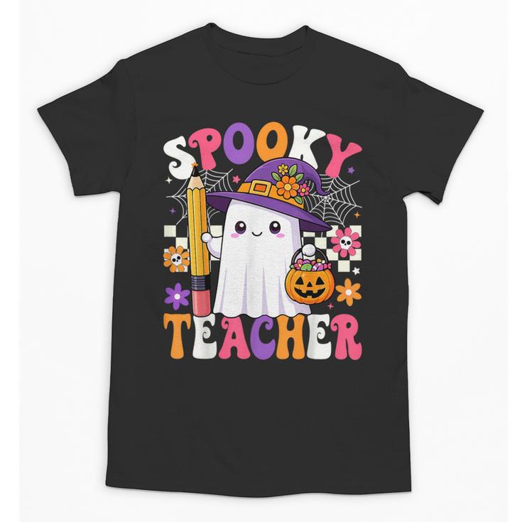 Spooky Teacher Ghost Pencil Teach Halloween Teacher Unisex T-Shirt