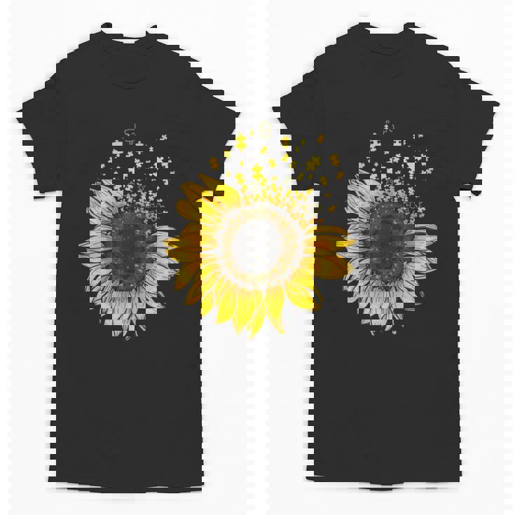 Sunflower Puzzle Pieces Autism Awareness For Mom Teacher For Women Unisex T-Shirt