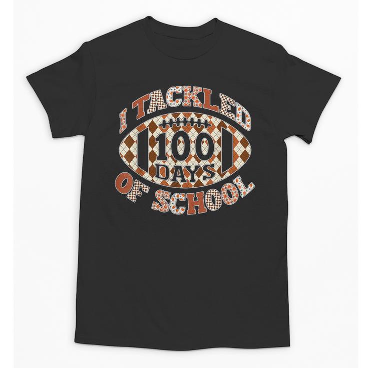 I Tackled 100 Days Of School Football Boys Girls Teachers Unisex T-Shirt