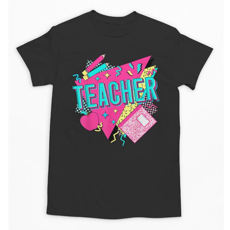 Teacher 90s Retro Colorful Teacher Of The 90s Back To School Unisex T-Shirt