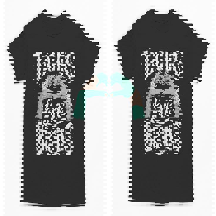 Teacher Halloween Shirt Women Men Teachers Love Brains Unisex T-Shirt