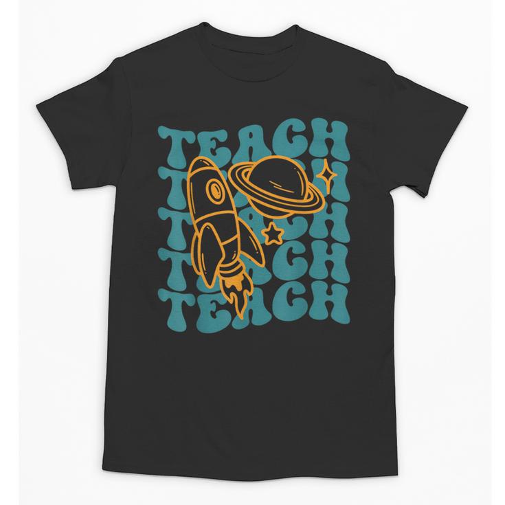 Teacher Outer Space Science Astronomy Planet Saturn Teach Unisex T-Shirt