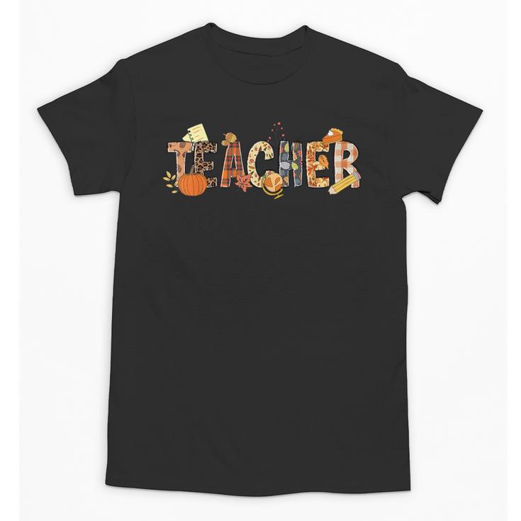 Teacher Thanksgiving Women Autumn Fall Halloween Pumpkin Tee Unisex T-Shirt
