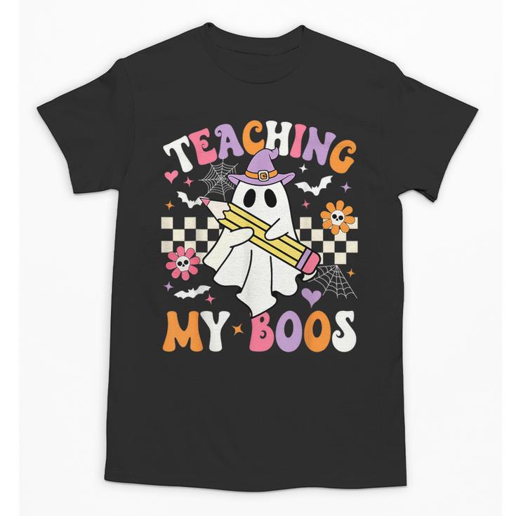 Teaching My Boos Ghost Teacher Cute Groovy Halloween Teacher Unisex T-Shirt