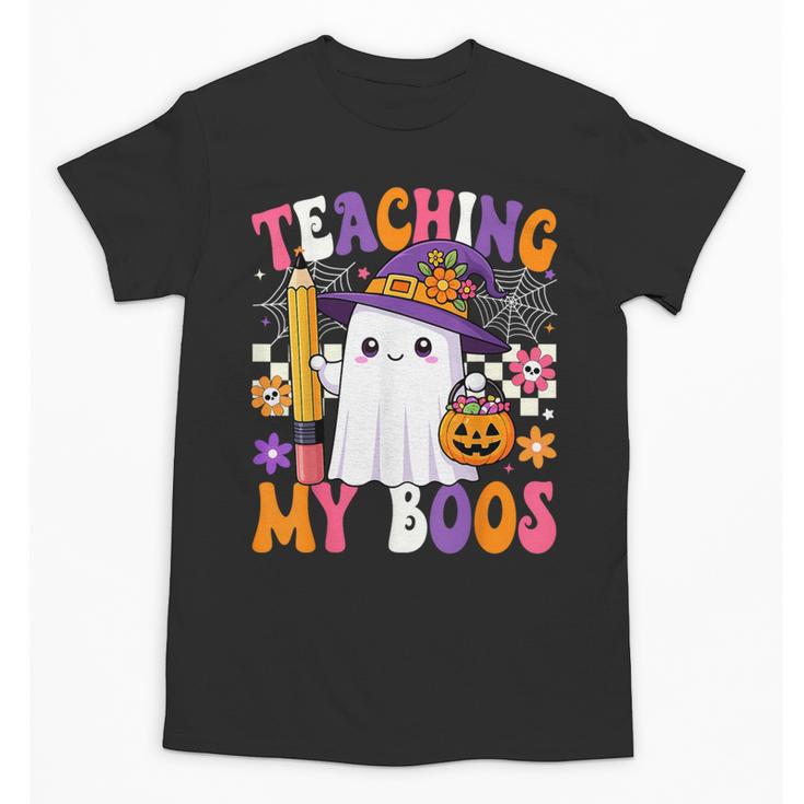 Teaching My Boos Ghost Teacher Cute Pencil Halloween Teacher Unisex T-Shirt