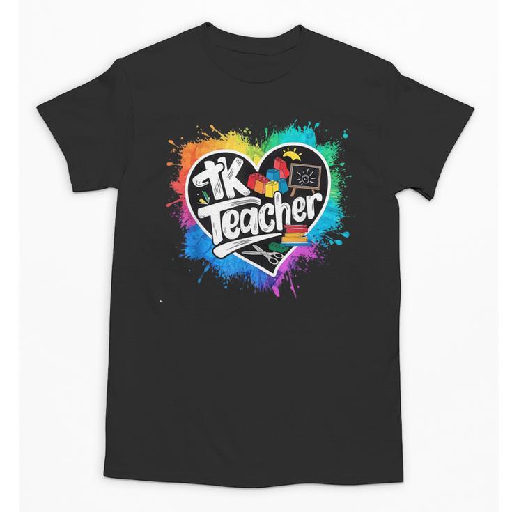 TK Teacher Transitional Kindergarten Heart Back To School Unisex T-Shirt