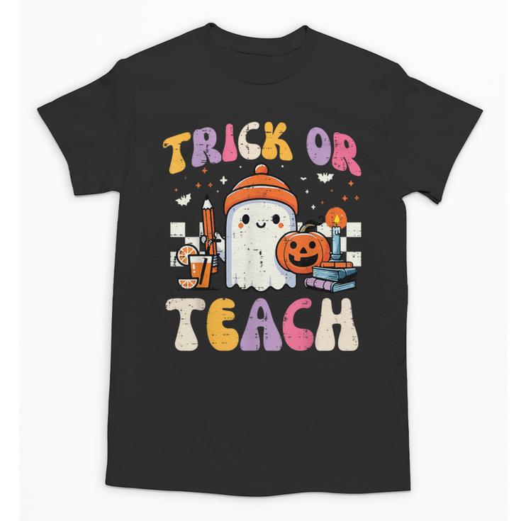 Trick Or Teach Ghost Teacher School Halloween Men Women Unisex T-Shirt, trending gift Trick Or Teach Ghost Teacher School Halloween Men Women Unisex T-Shirt, trending gift