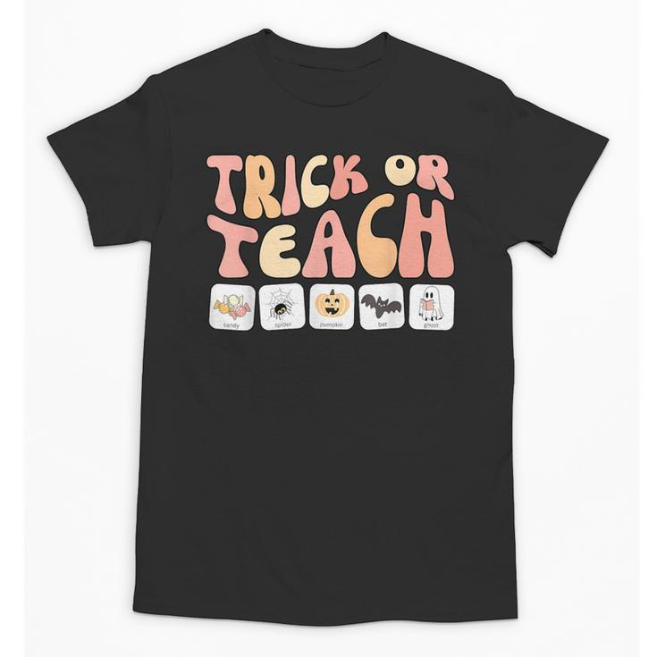 Trick Or Teach With Symbols Special Education Teacher Spooky Unisex T-Shirt