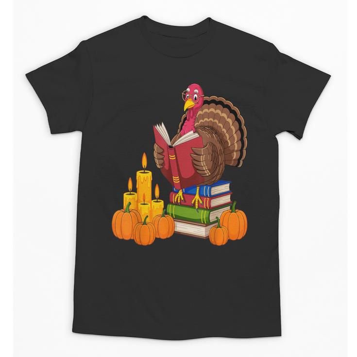 Turkey Reading Books Fall Thanksgiving Teacher Book Unisex T-Shirt
