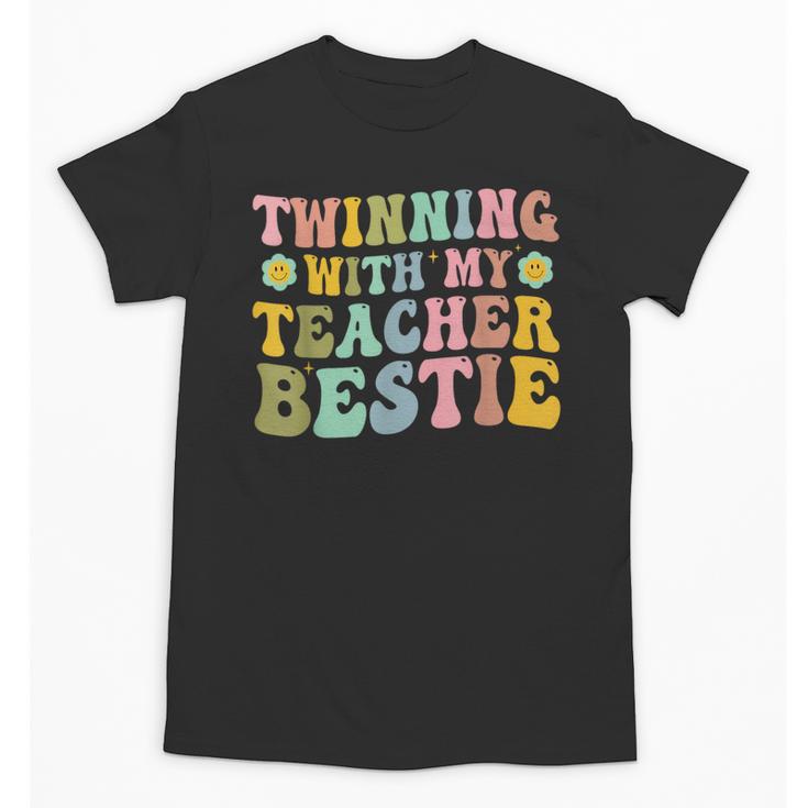 Twinning With My Teacher Bestie Twin Day Matching Teachers For Men Women Girls Kids Unisex T-Shirt