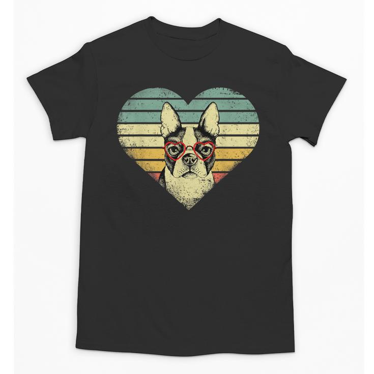 Vintage American Boston Terrier Lovers Valentine's Day Unisex T-Shirt