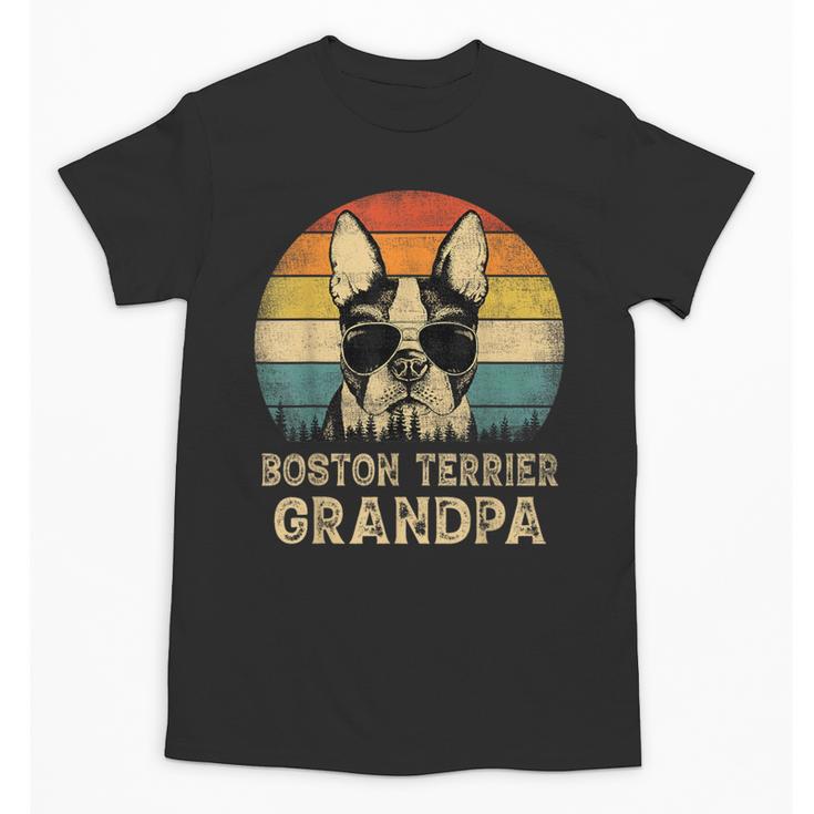 Vintage Boston Terrier Grandpa Dog Lovers Father's Day Unisex T-Shirt