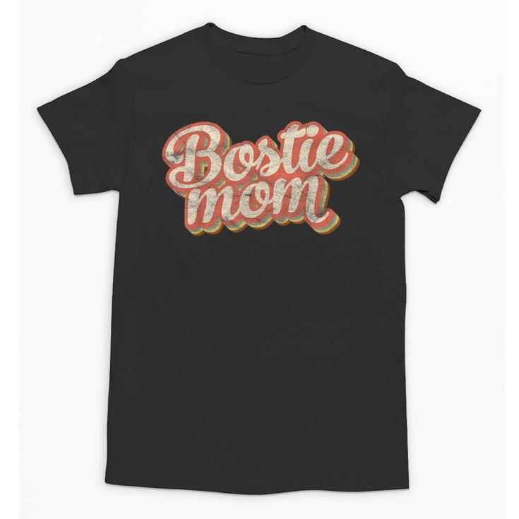 Vintage Boston Terrier Mom Dog Lover Pet Bostie Mama Men Women Girls Kids Unisex T-Shirt