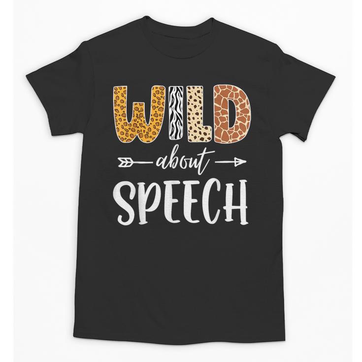 Wild About Speech SLP Leopard Teacher Back To School Kids Unisex T-Shirt