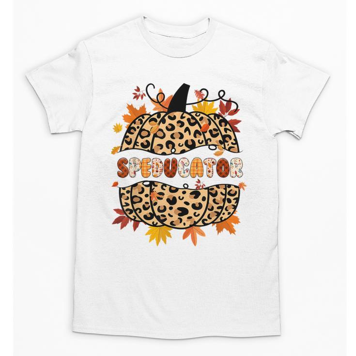 Autumn Fall SPED ED Teacher Thankful Grateful Pumpkin Retro Unisex T-Shirt