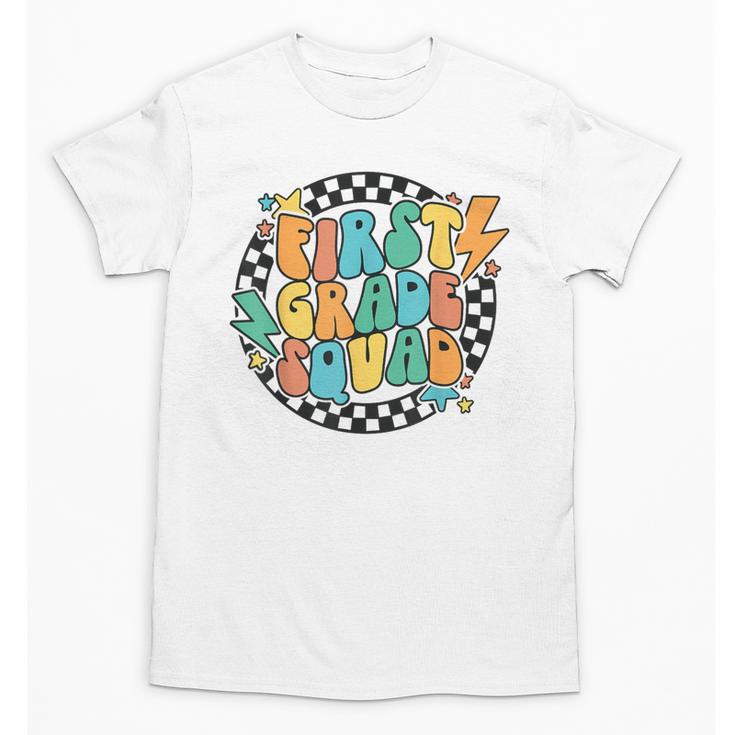 Back To School Groovy Teacher 1st First Grade Crew Squad Unisex T-Shirt