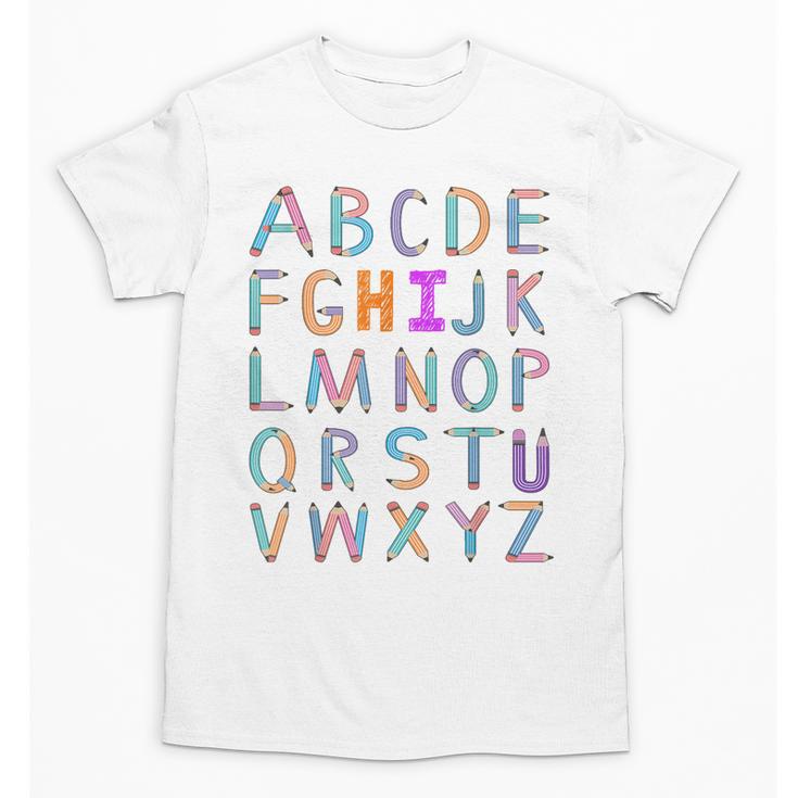 Back To School Kindergarten Alphabet ABC Teacher Women Kids Unisex T-Shirt
