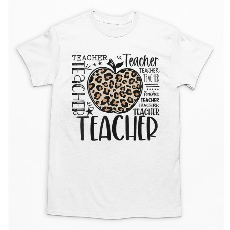 Back To School Teacher Life Apple Leopard Teacher Women Unisex T-Shirt