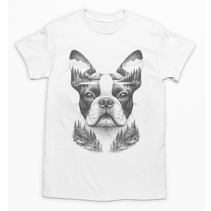 Boston Terrier Dog Bostie Nature Memorial Idea Men Women Unisex T-Shirt