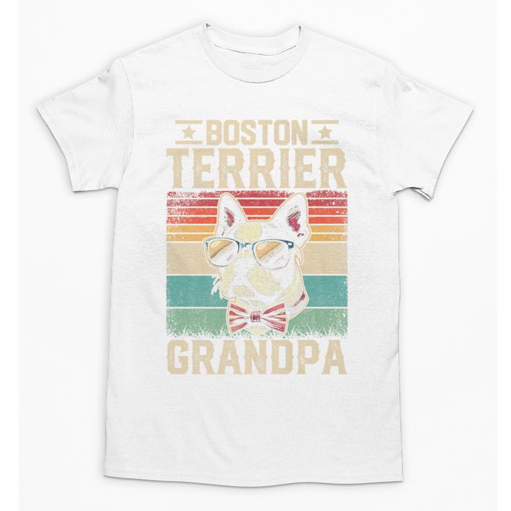 Boston Terrier Grandpa Dog Lover Father's Day Premium Unisex T-Shirt